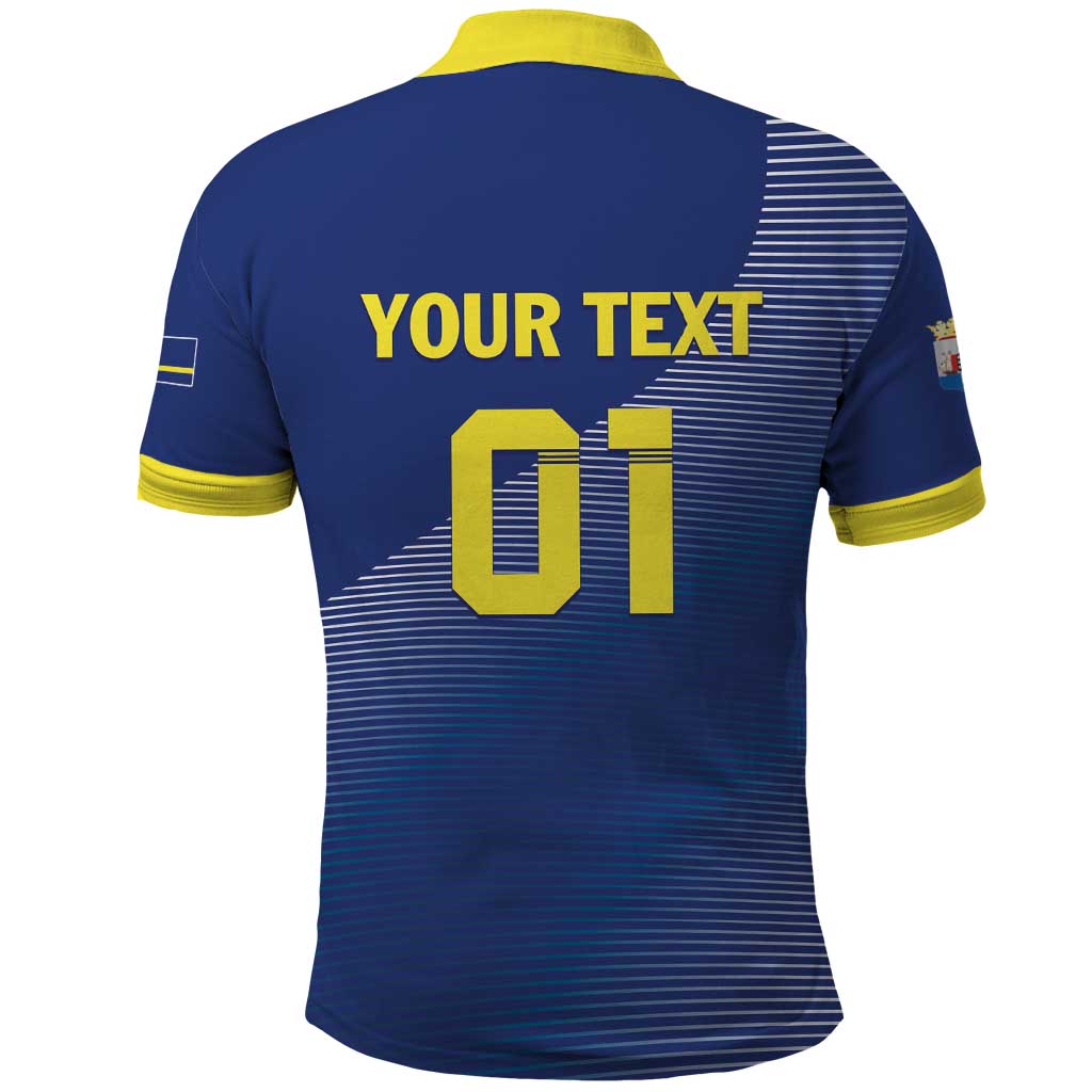 Custom Curacao Football Polo Shirt La Familia Azul Go Champion LT01