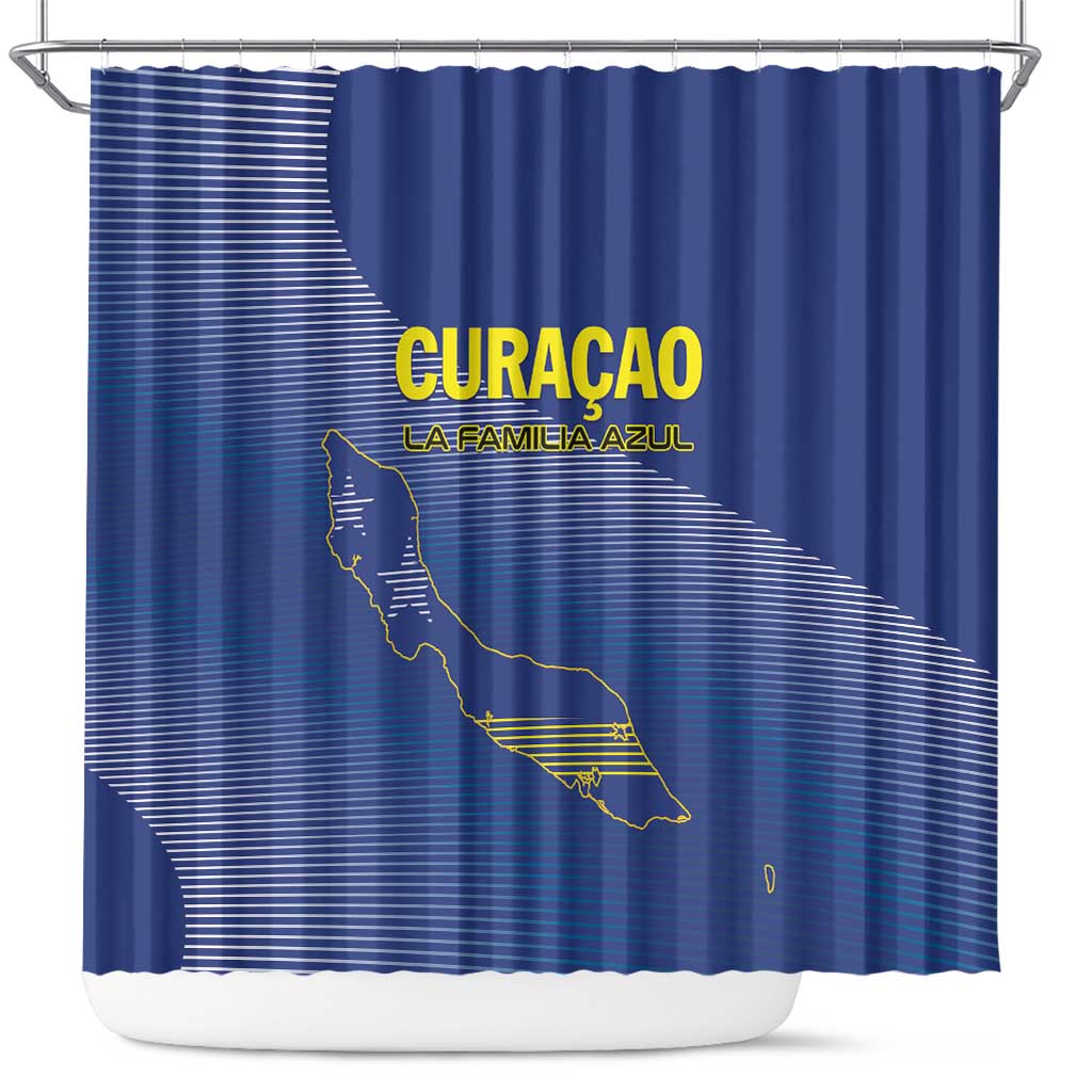 Curacao Football Shower Curtain La Familia Azul Go Champion LT01