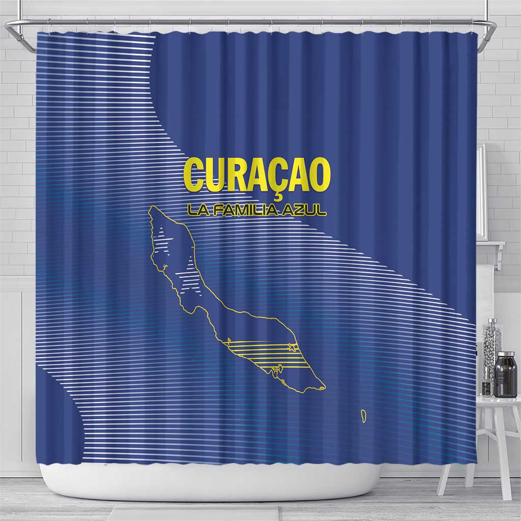 Curacao Football Shower Curtain La Familia Azul Go Champion LT01