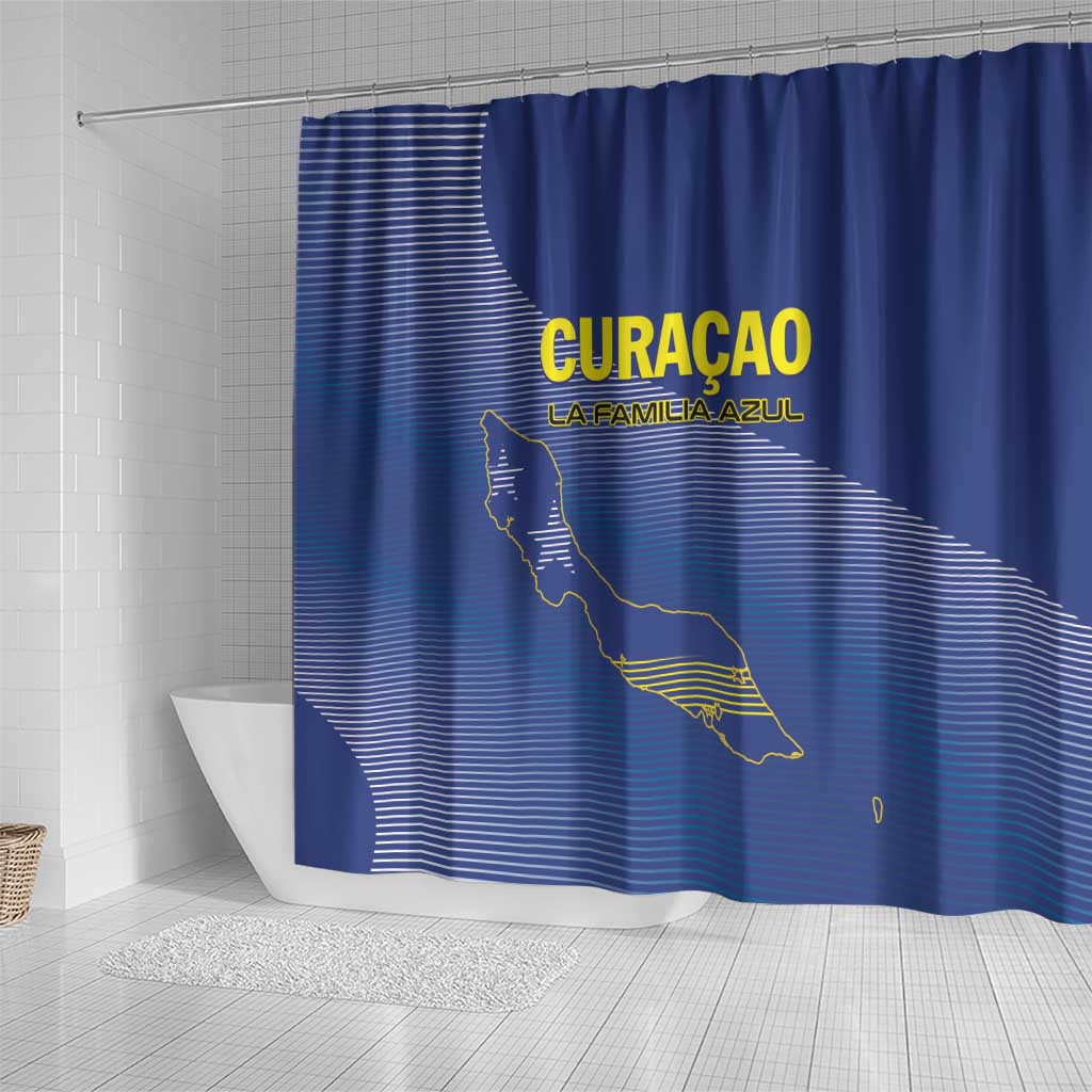 Curacao Football Shower Curtain La Familia Azul Go Champion LT01