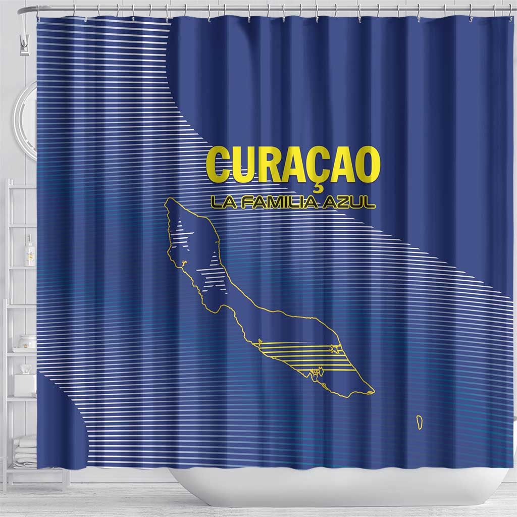 Curacao Football Shower Curtain La Familia Azul Go Champion LT01