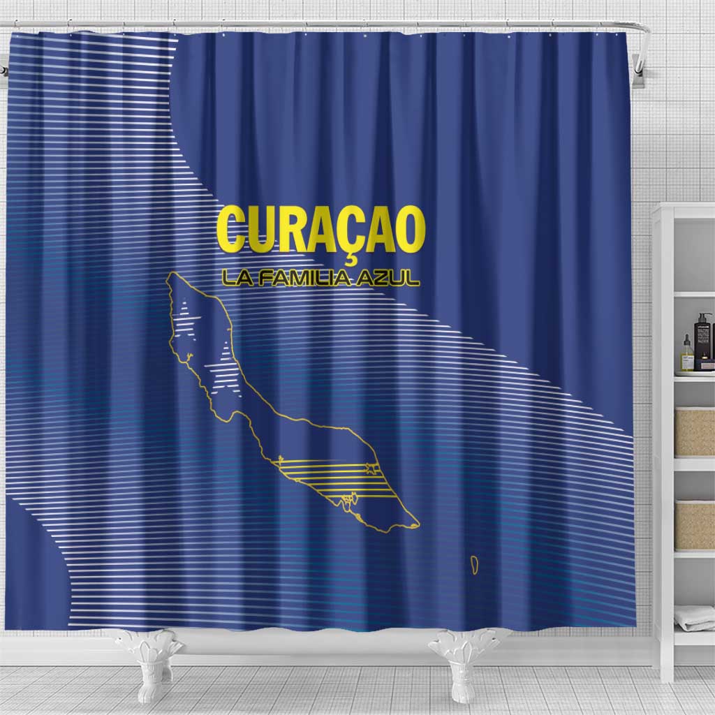 Curacao Football Shower Curtain La Familia Azul Go Champion LT01
