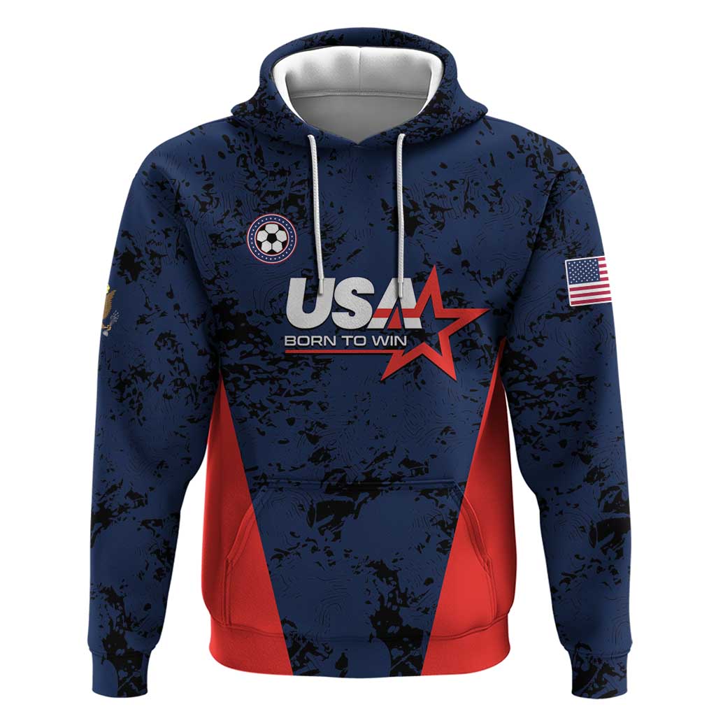 Custom USA Soccer Team Hoodie Born To Win LT01