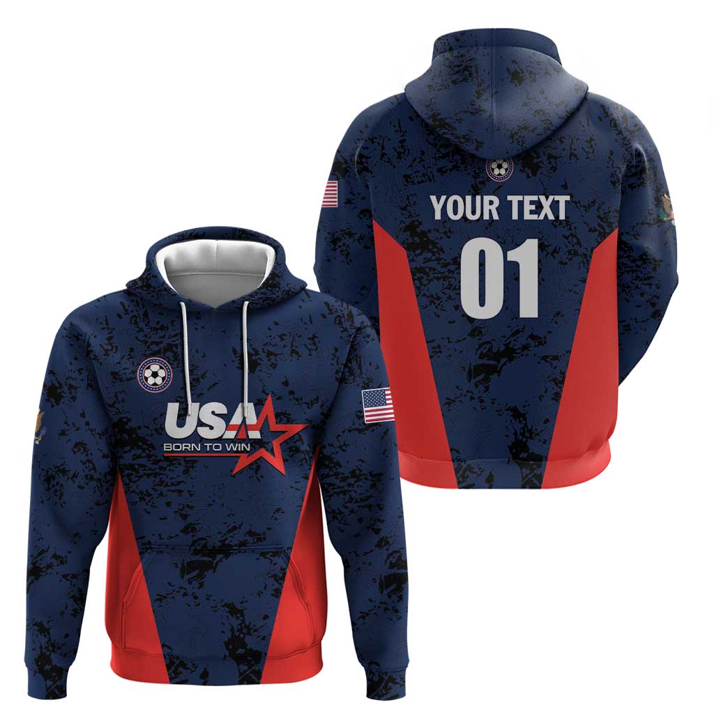 Custom USA Soccer Team Hoodie Born To Win LT01