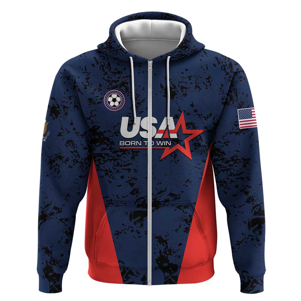 Custom USA Soccer Team Hoodie Born To Win LT01