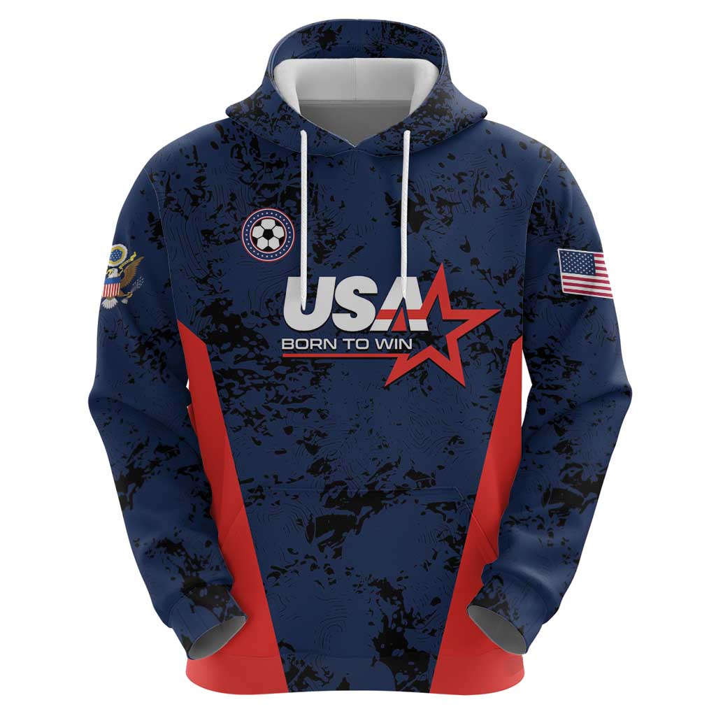 Custom USA Soccer Team Hoodie Born To Win LT01