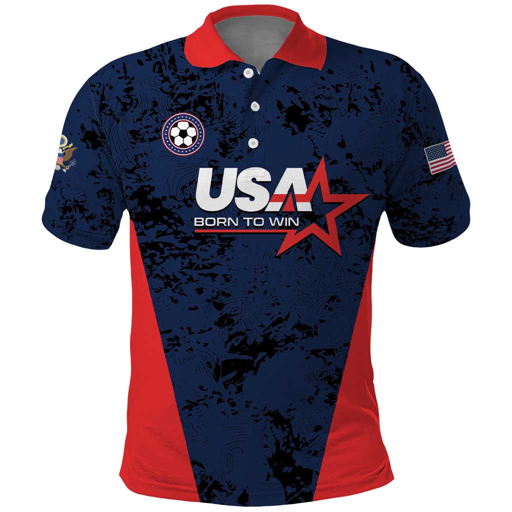 Custom USA Soccer Team Polo Shirt Born To Win LT01