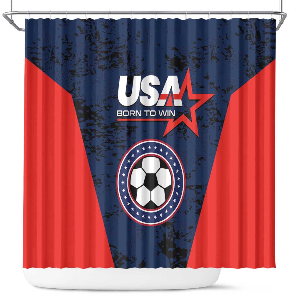 USA Soccer Team Shower Curtain Born To Win LT01