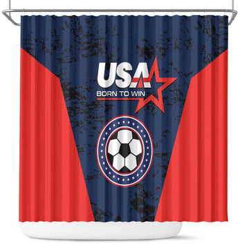 USA Soccer Team Shower Curtain Born To Win LT01
