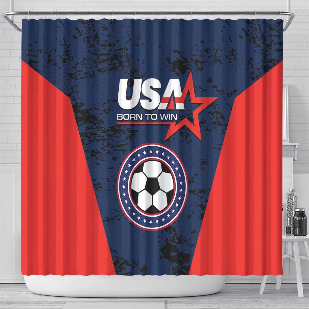 USA Soccer Team Shower Curtain Born To Win LT01