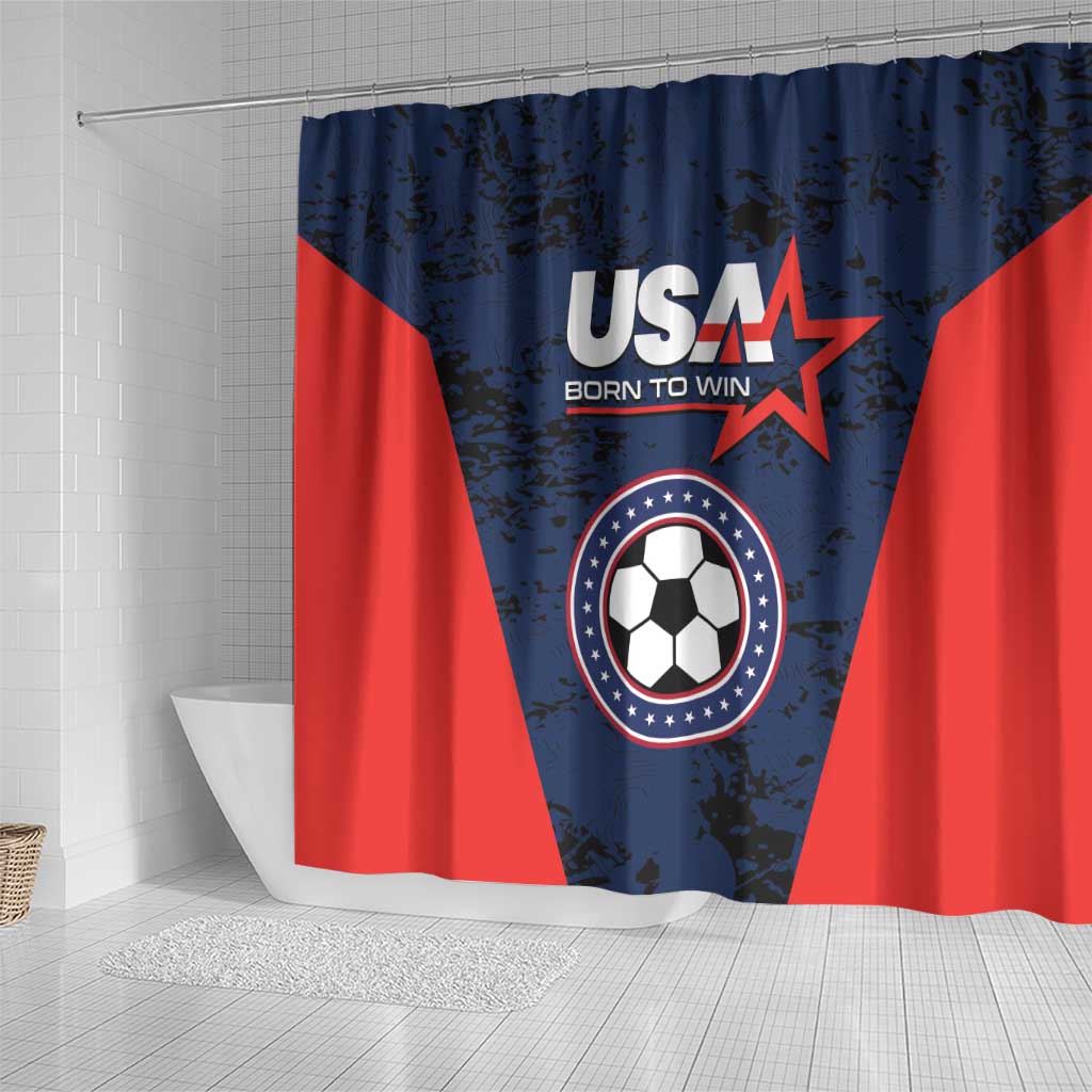 USA Soccer Team Shower Curtain Born To Win LT01