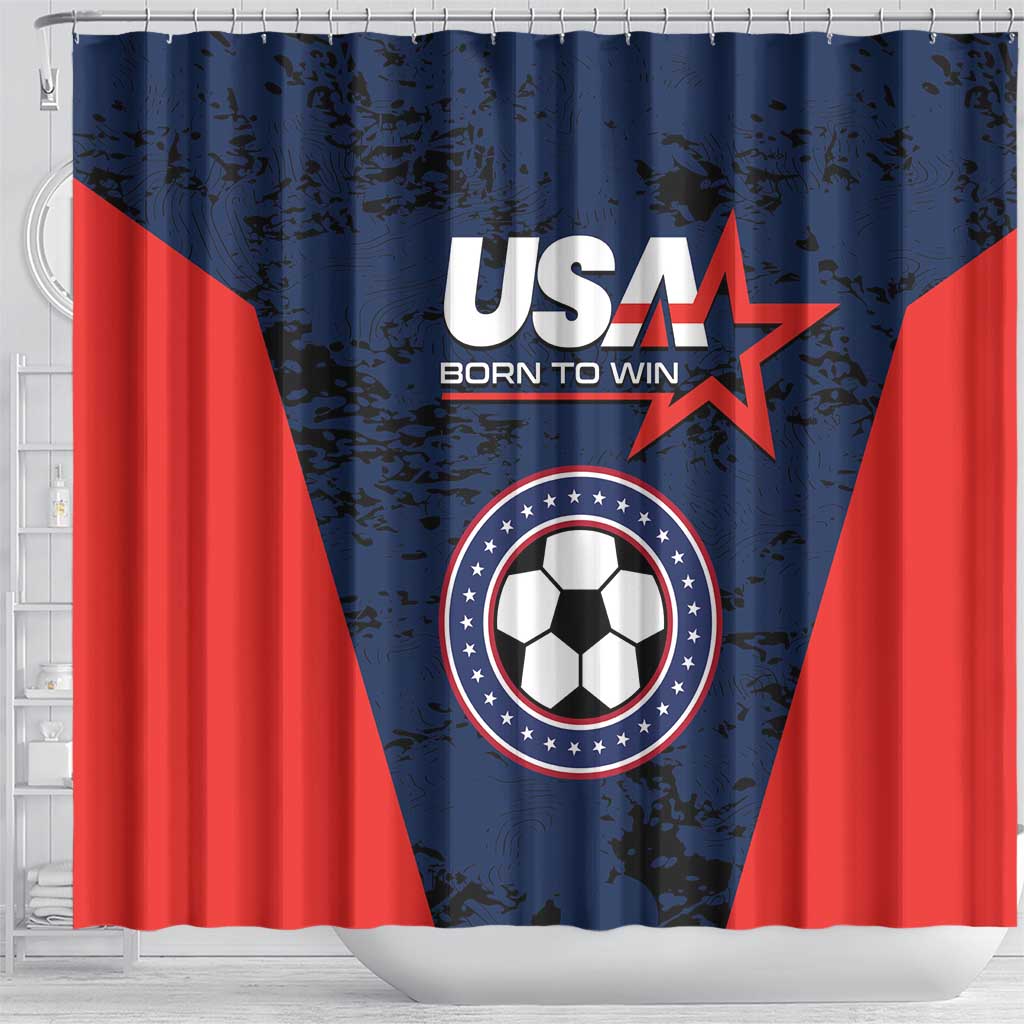 USA Soccer Team Shower Curtain Born To Win LT01