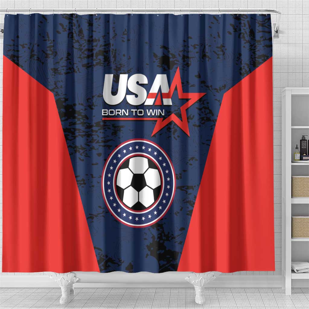 USA Soccer Team Shower Curtain Born To Win LT01