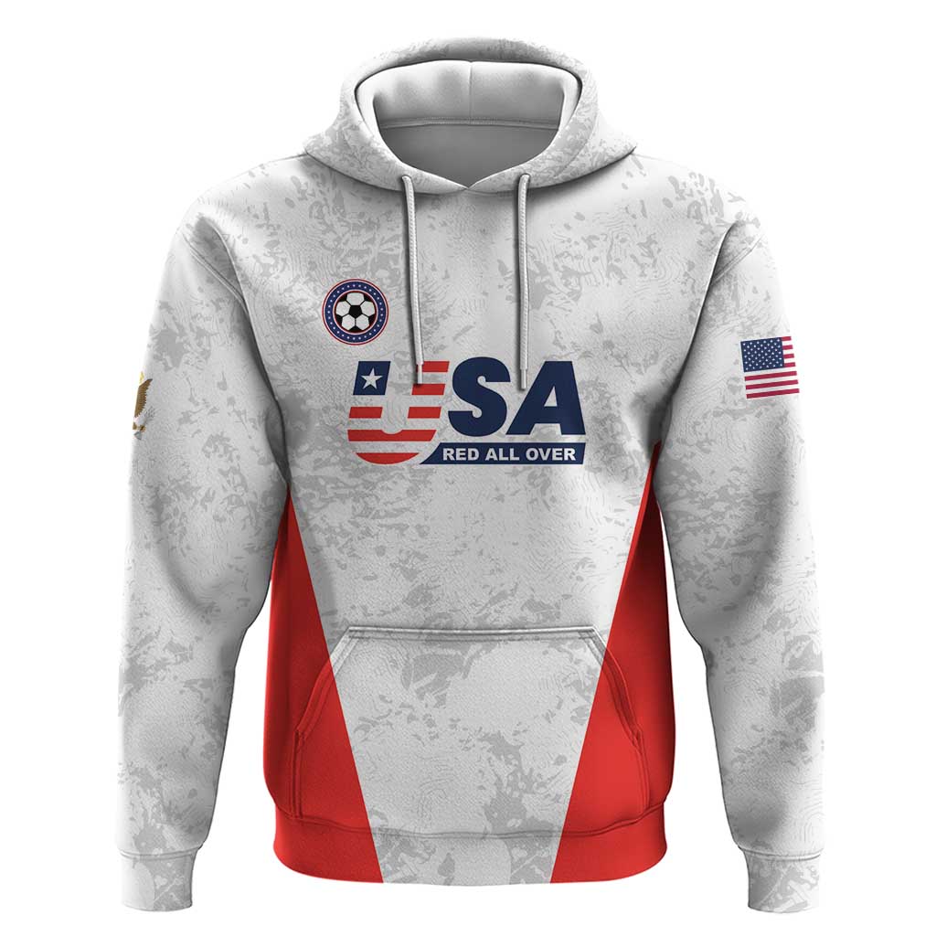 Custom USA Soccer Team Hoodie Red All Over LT01