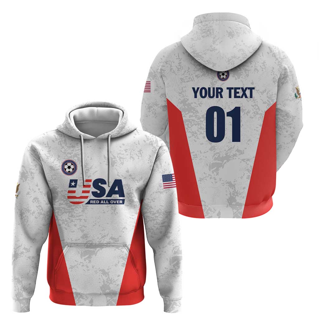 Custom USA Soccer Team Hoodie Red All Over LT01