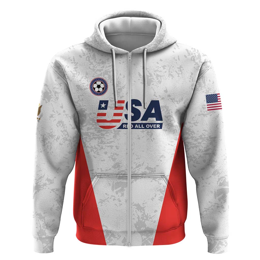Custom USA Soccer Team Hoodie Red All Over LT01