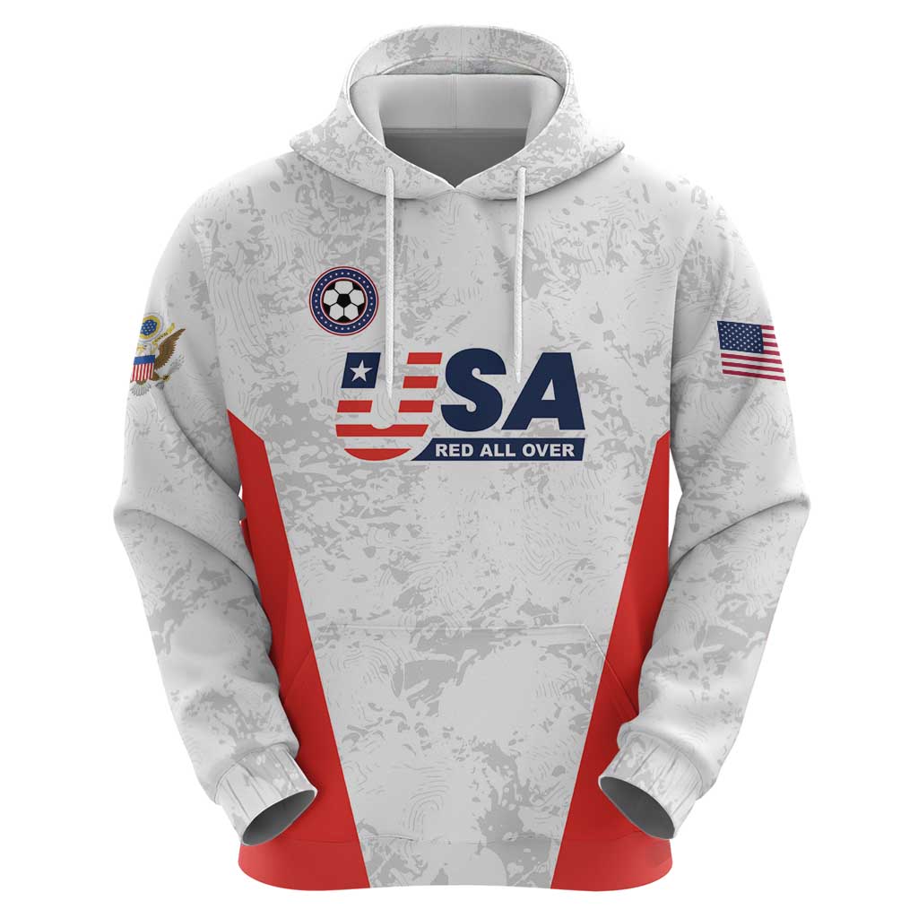 Custom USA Soccer Team Hoodie Red All Over LT01