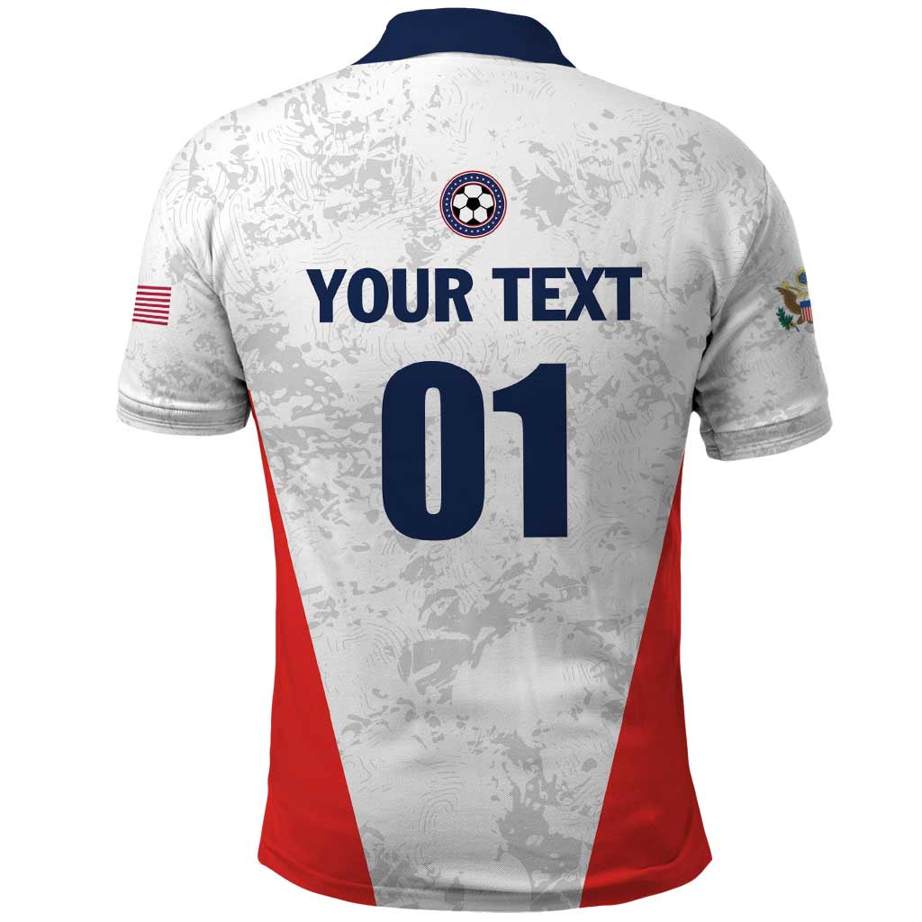 Custom USA Soccer Team Polo Shirt Red All Over LT01