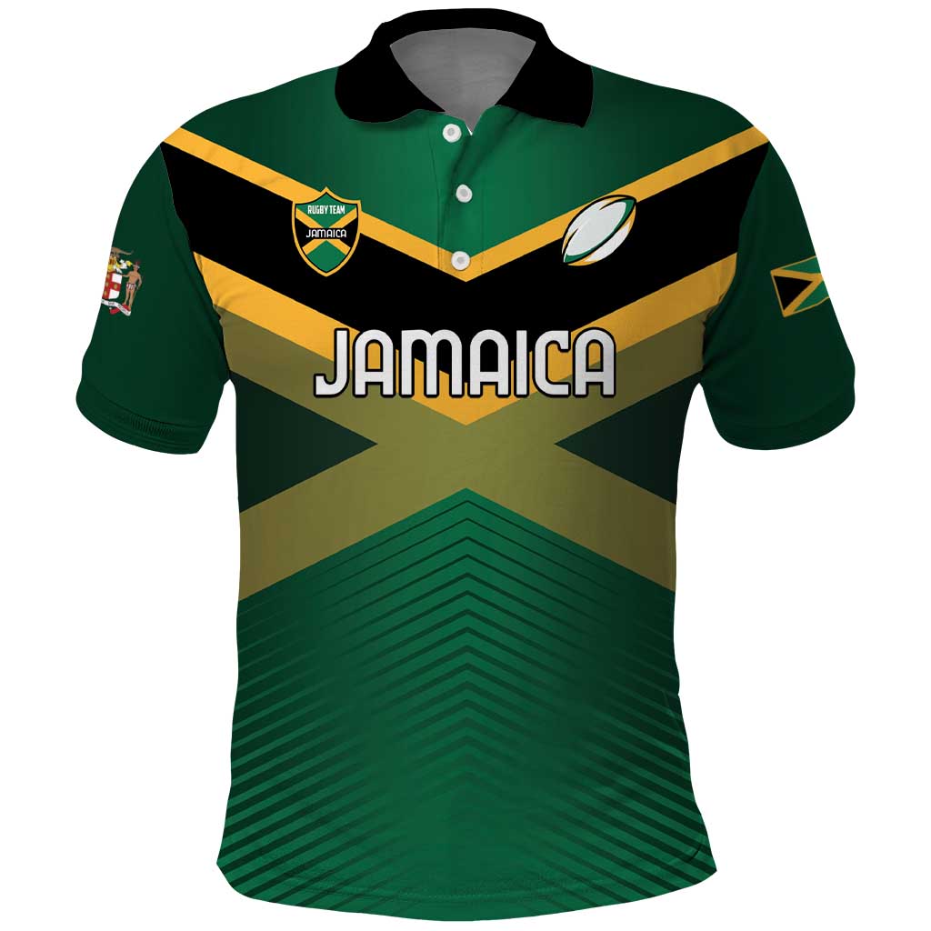 Custom Rugby Jamaica Polo Shirt Reggae Warriors Go Champions LT01