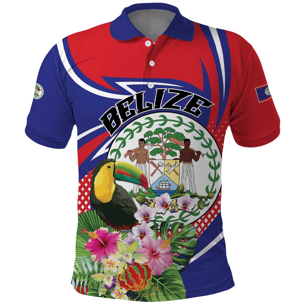 Personalized Belize Toucan Polo Shirt Sub umbra floreo LT01