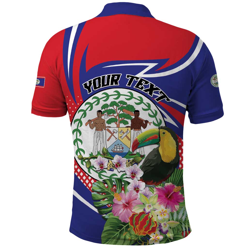 Personalized Belize Toucan Polo Shirt Sub umbra floreo LT01