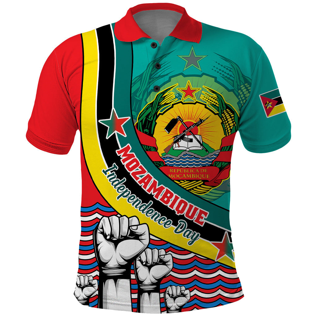 Mozambique Independence Day Polo Shirt Mozambiki Emblem Happy 48th Anniversary LT01