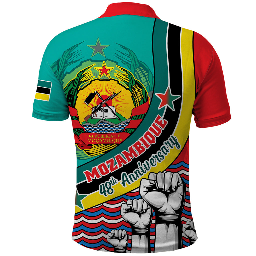 Mozambique Independence Day Polo Shirt Mozambiki Emblem Happy 48th Anniversary LT01