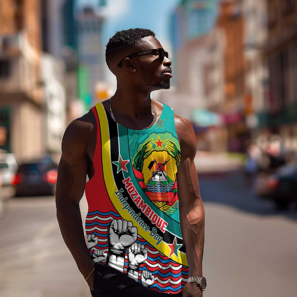 Personalized Mozambique Independence Day Men Tank Top - June 25, Mozambiki Emblem LT01