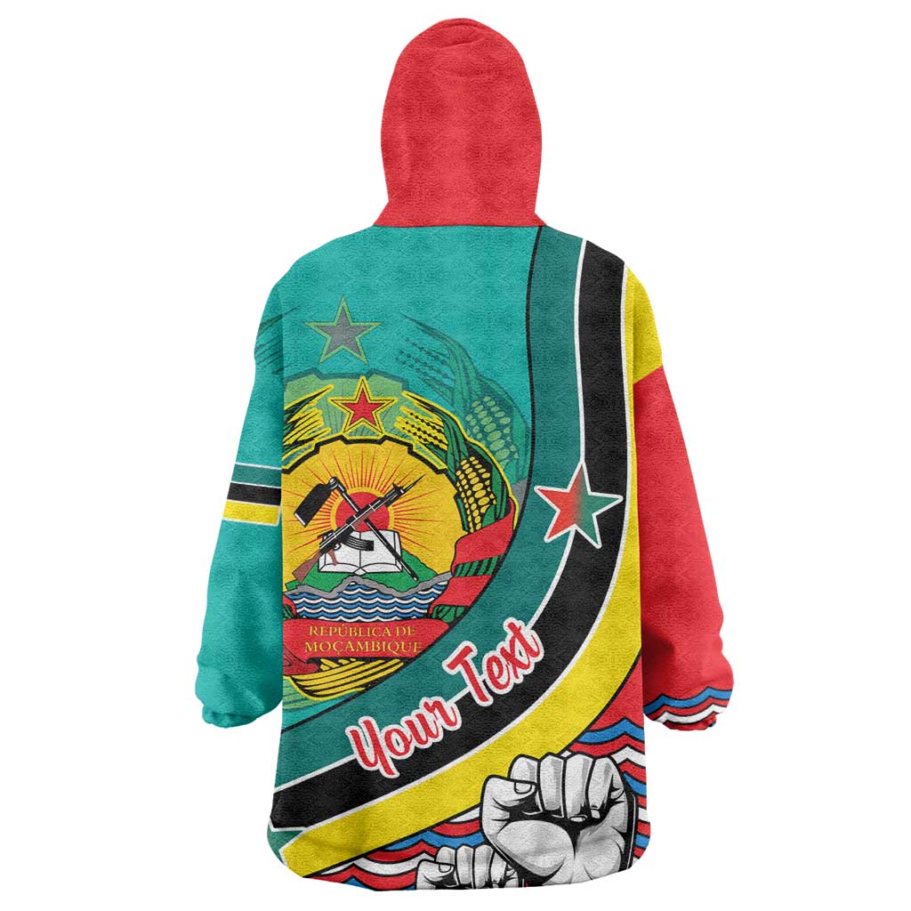Personalized Mozambique Independence Day Wearable Blanket Hoodie - June 25, Mozambiki Emblem LT01