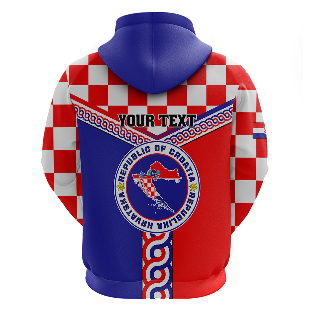 Custom Croatia Hoodie Hrvatska Interlace With Coat Of Arms LT01