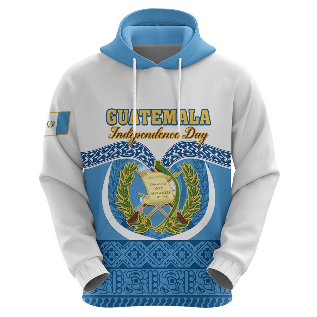 Guatemala Independence Day Hoodie Guatemalan Coat of Arms Mix Maya Pattern LT01