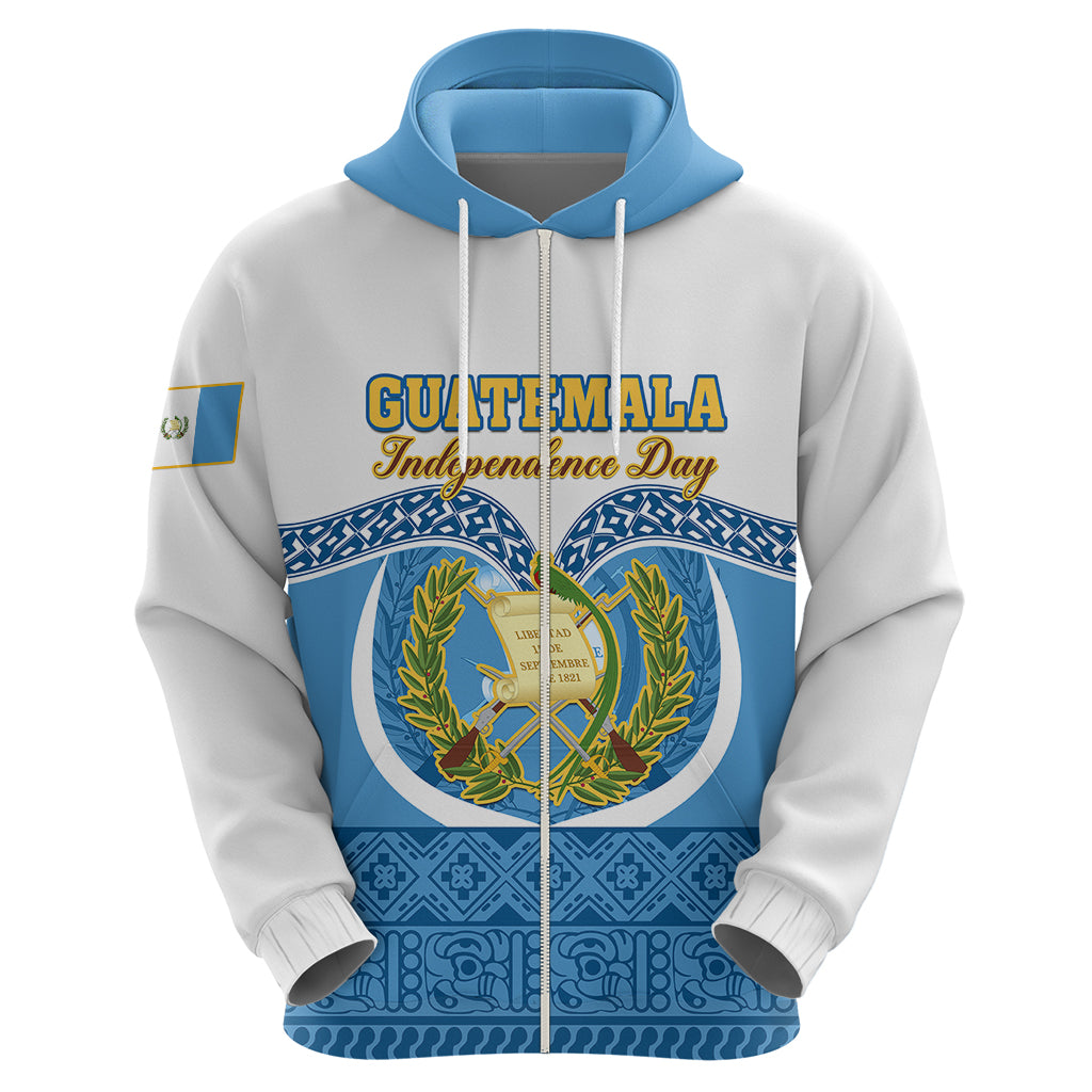 Guatemala Independence Day Hoodie Guatemalan Coat of Arms Mix Maya Pattern LT01