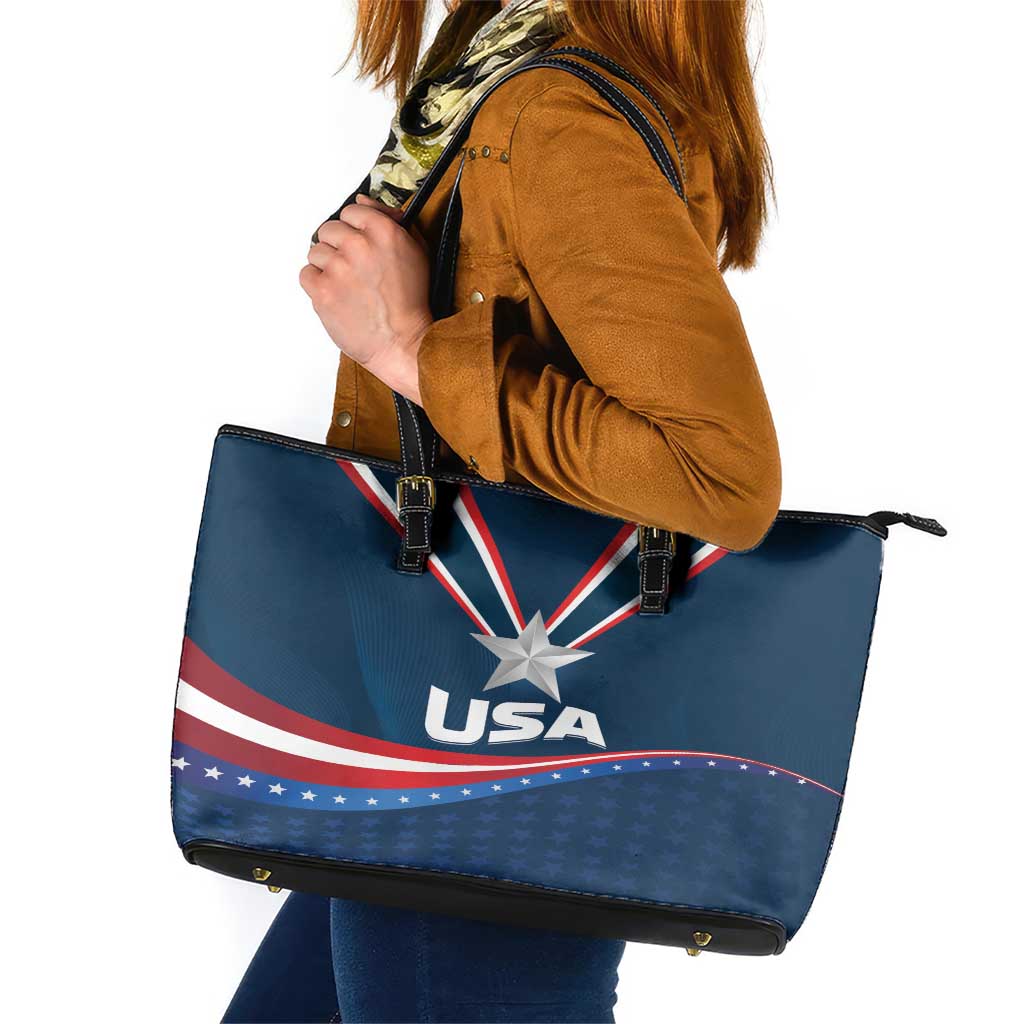 USA Star Medal Leather Tote Bag United States of America Champion LT01