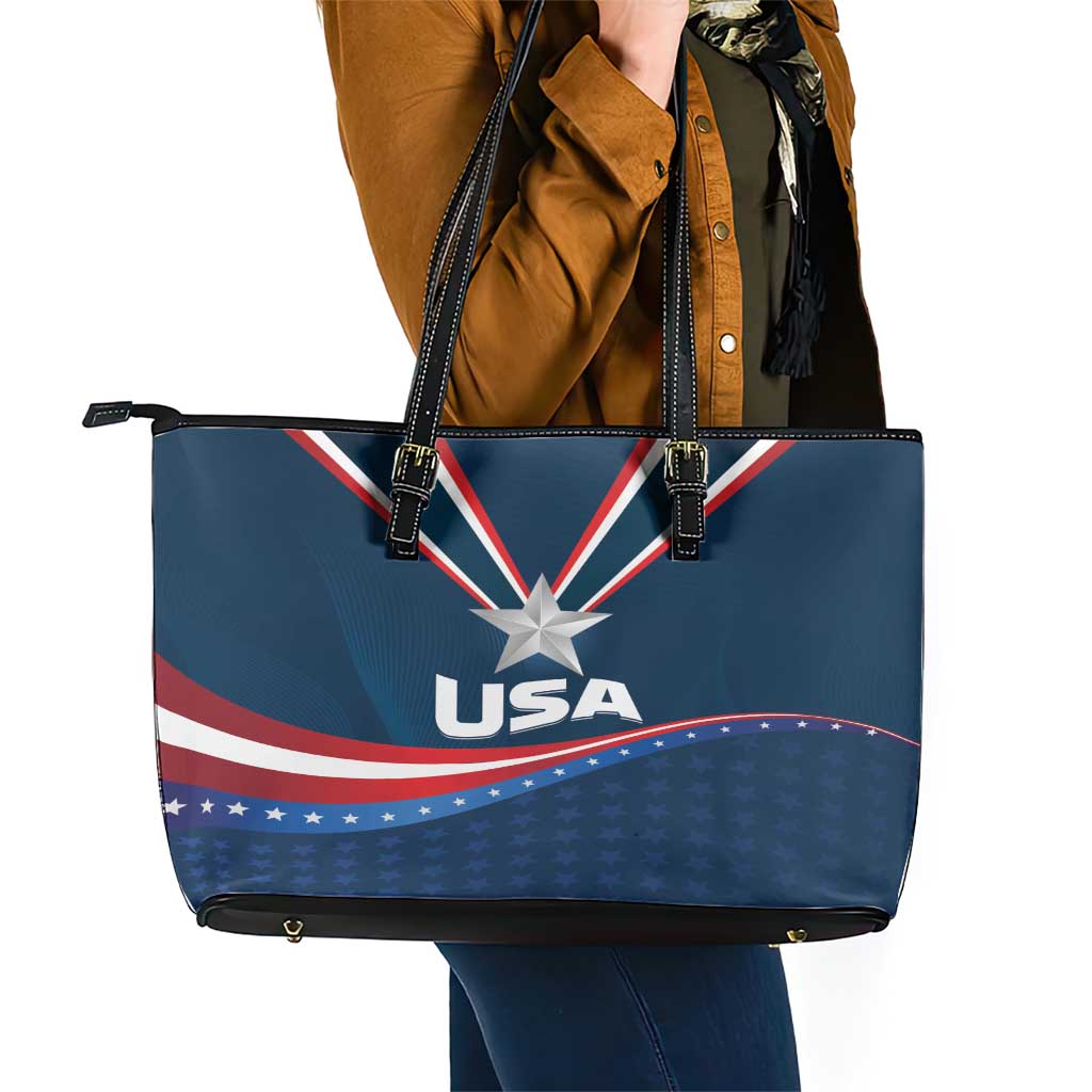 USA Star Medal Leather Tote Bag United States of America Champion LT01