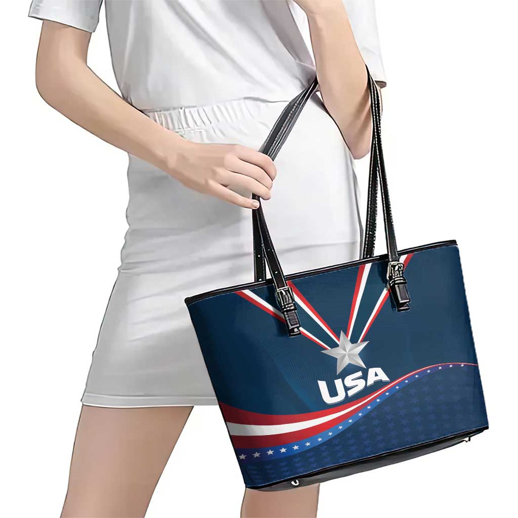USA Star Medal Leather Tote Bag United States of America Champion LT01