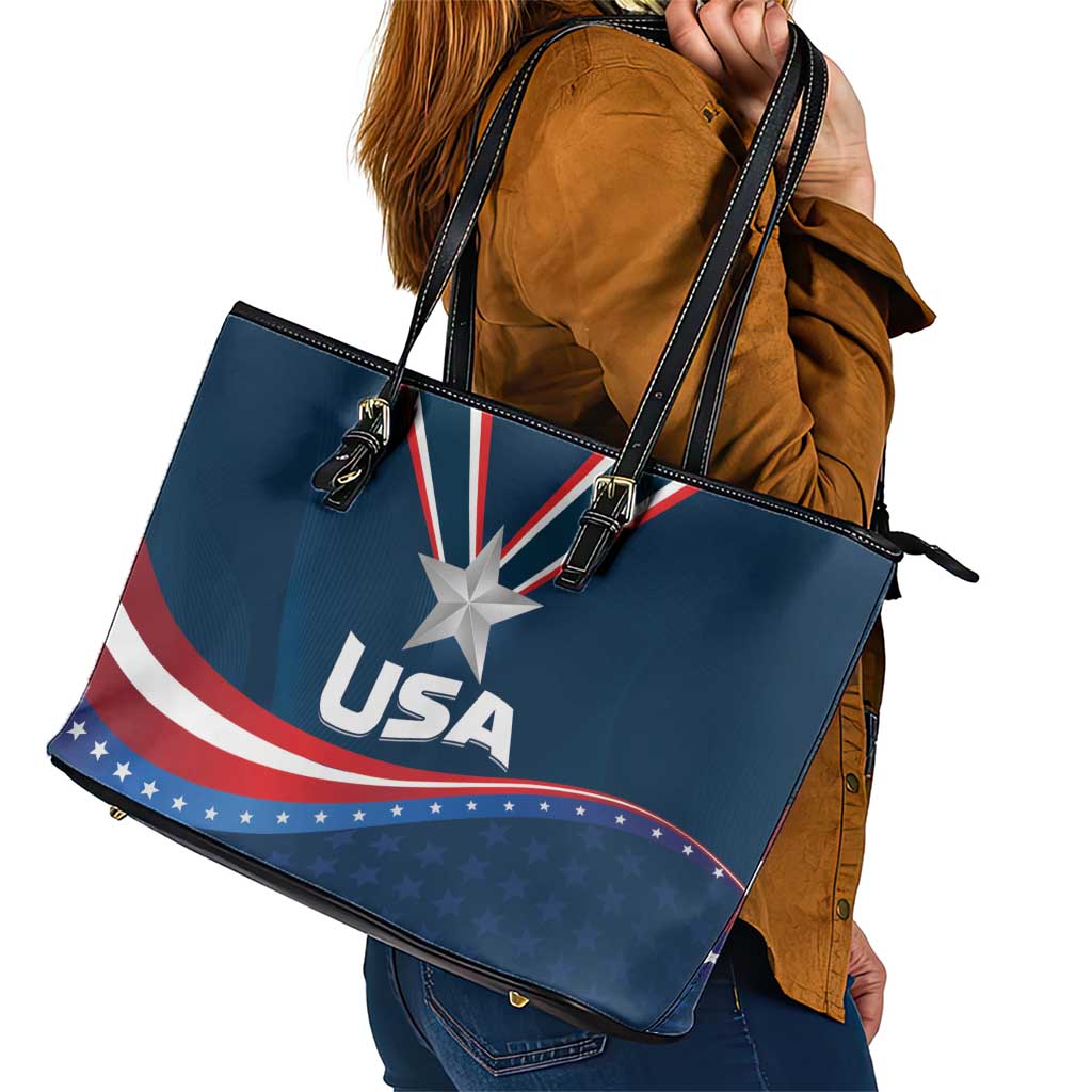 USA Star Medal Leather Tote Bag United States of America Champion LT01