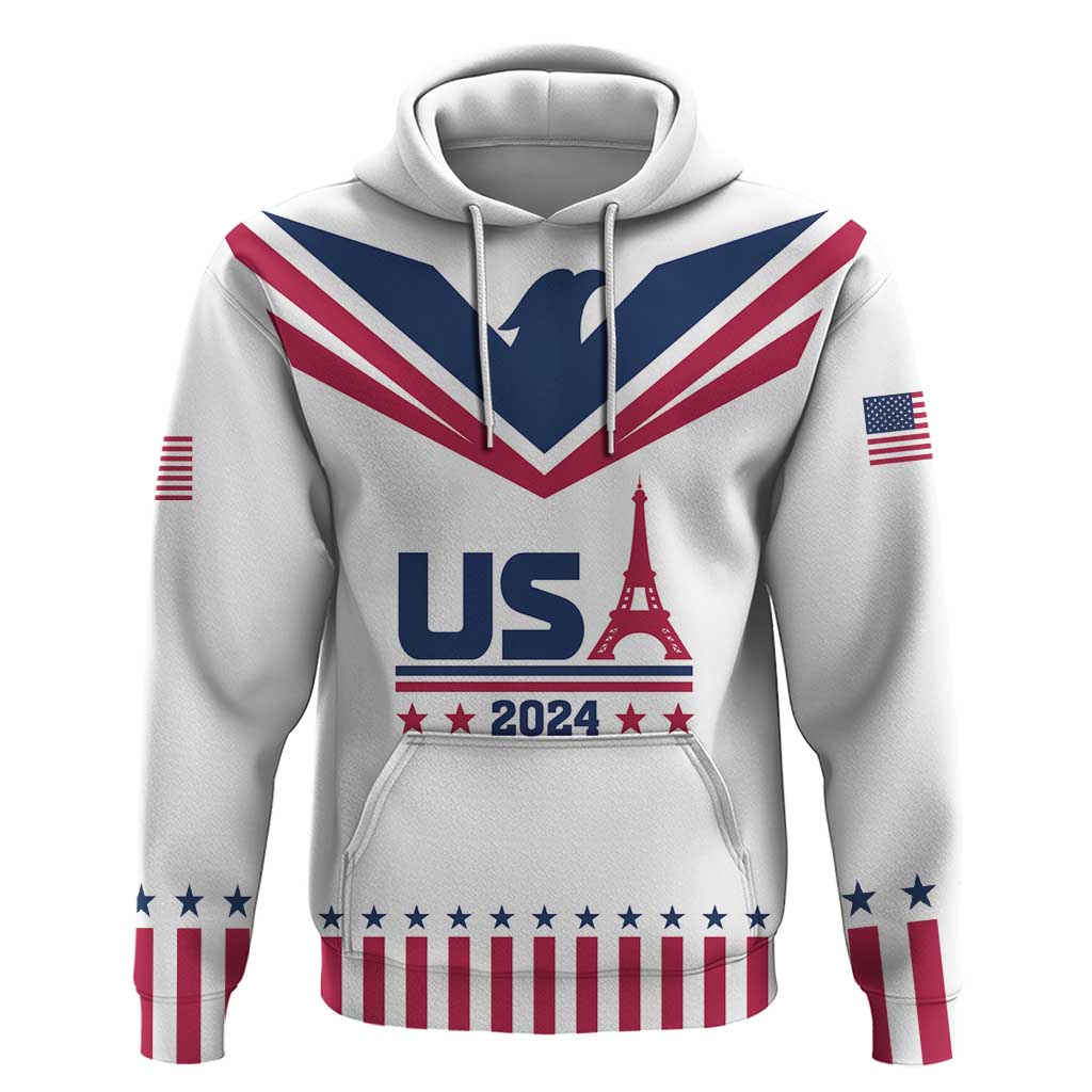 Custom USA 2024 Eiffel Tower Hoodie United States Summer Sport LT01