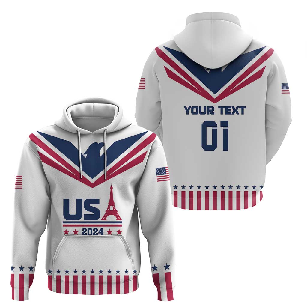 Custom USA 2024 Eiffel Tower Hoodie United States Summer Sport LT01