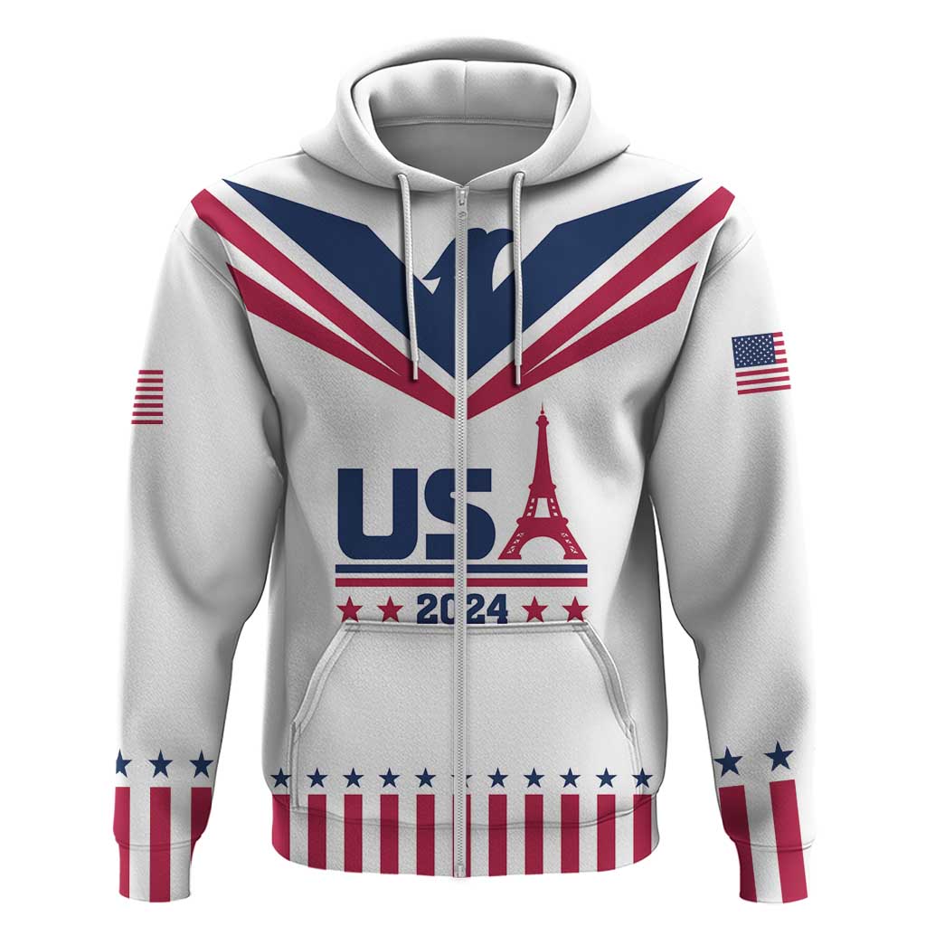 Custom USA 2024 Eiffel Tower Hoodie United States Summer Sport LT01