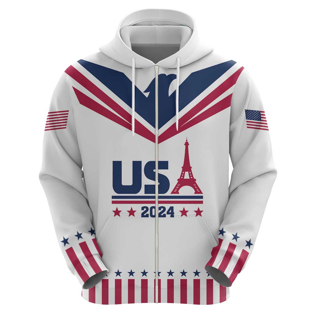 Custom USA 2024 Eiffel Tower Hoodie United States Summer Sport LT01