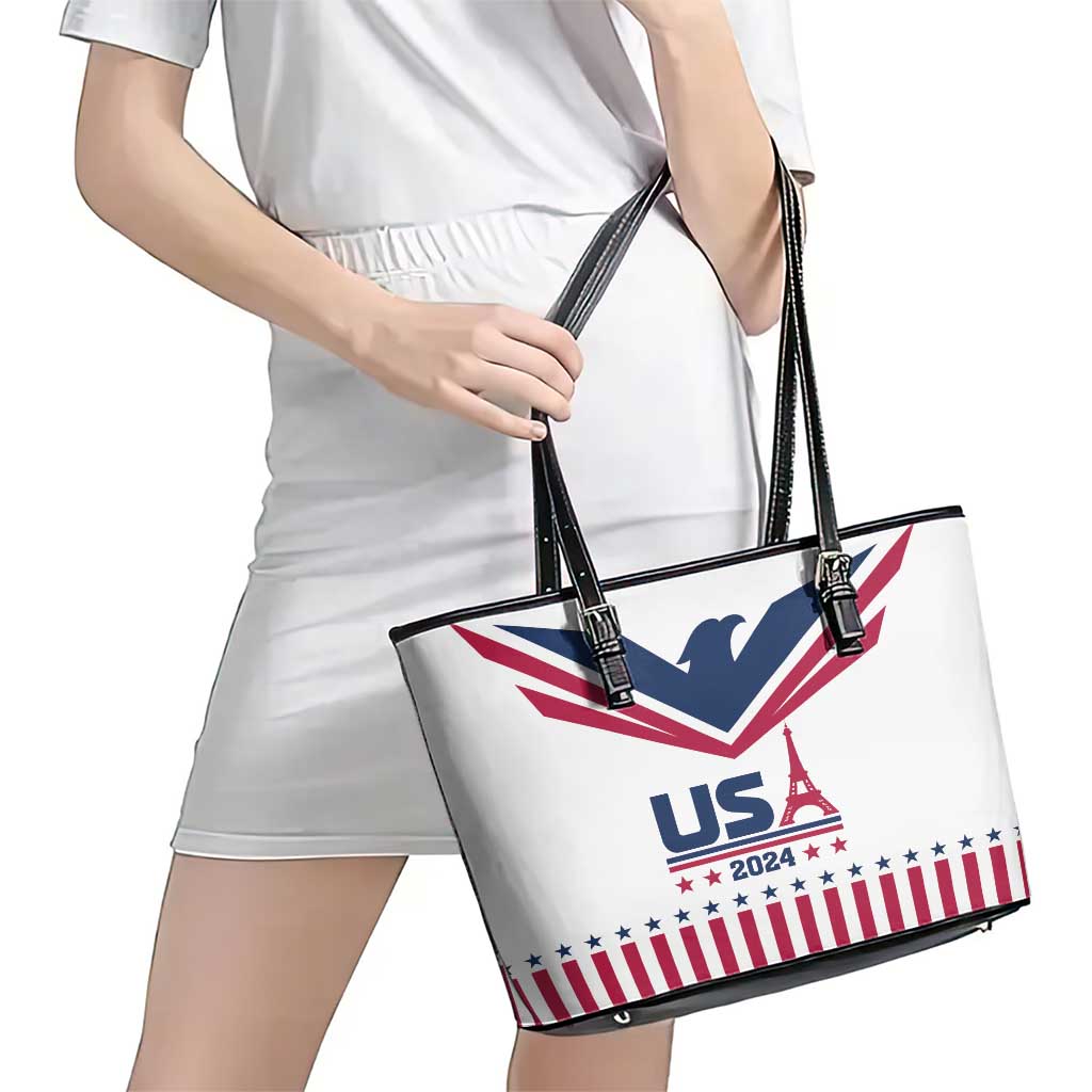 USA 2024 Eiffel Tower Leather Tote Bag United States Summer Sport LT01