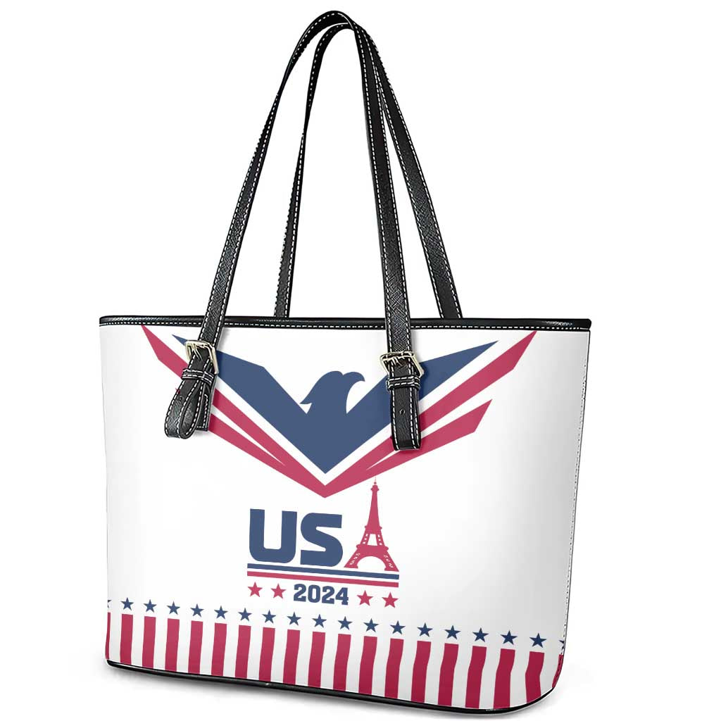 USA 2024 Eiffel Tower Leather Tote Bag United States Summer Sport LT01