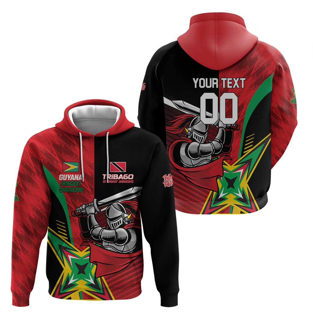 Custom Amazon Warriors Vs Knight Riders Hoodie Trinbago and Guyana Face Off Cricket LT01
