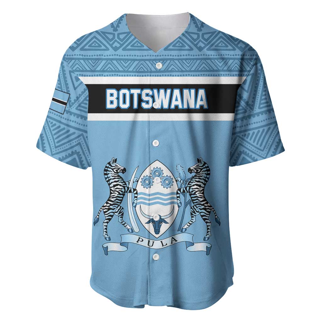 Personalized Botswana Baseball Jersey with Tswana Pula and African Pattern LT01