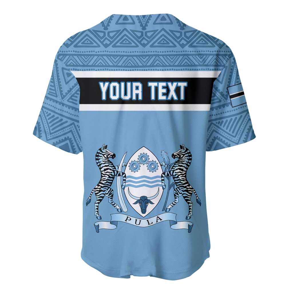 Personalized Botswana Baseball Jersey with Tswana Pula and African Pattern LT01