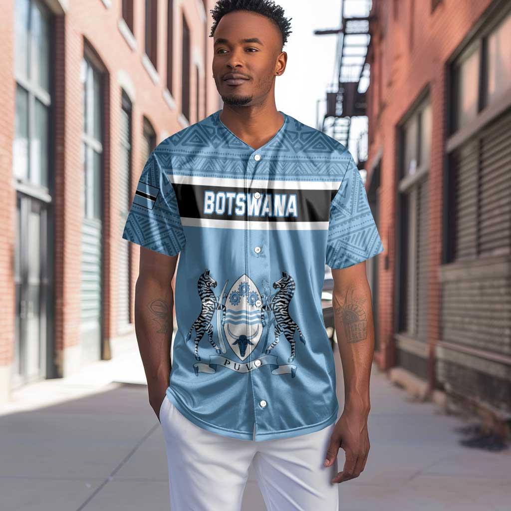 Personalized Botswana Baseball Jersey with Tswana Pula and African Pattern LT01