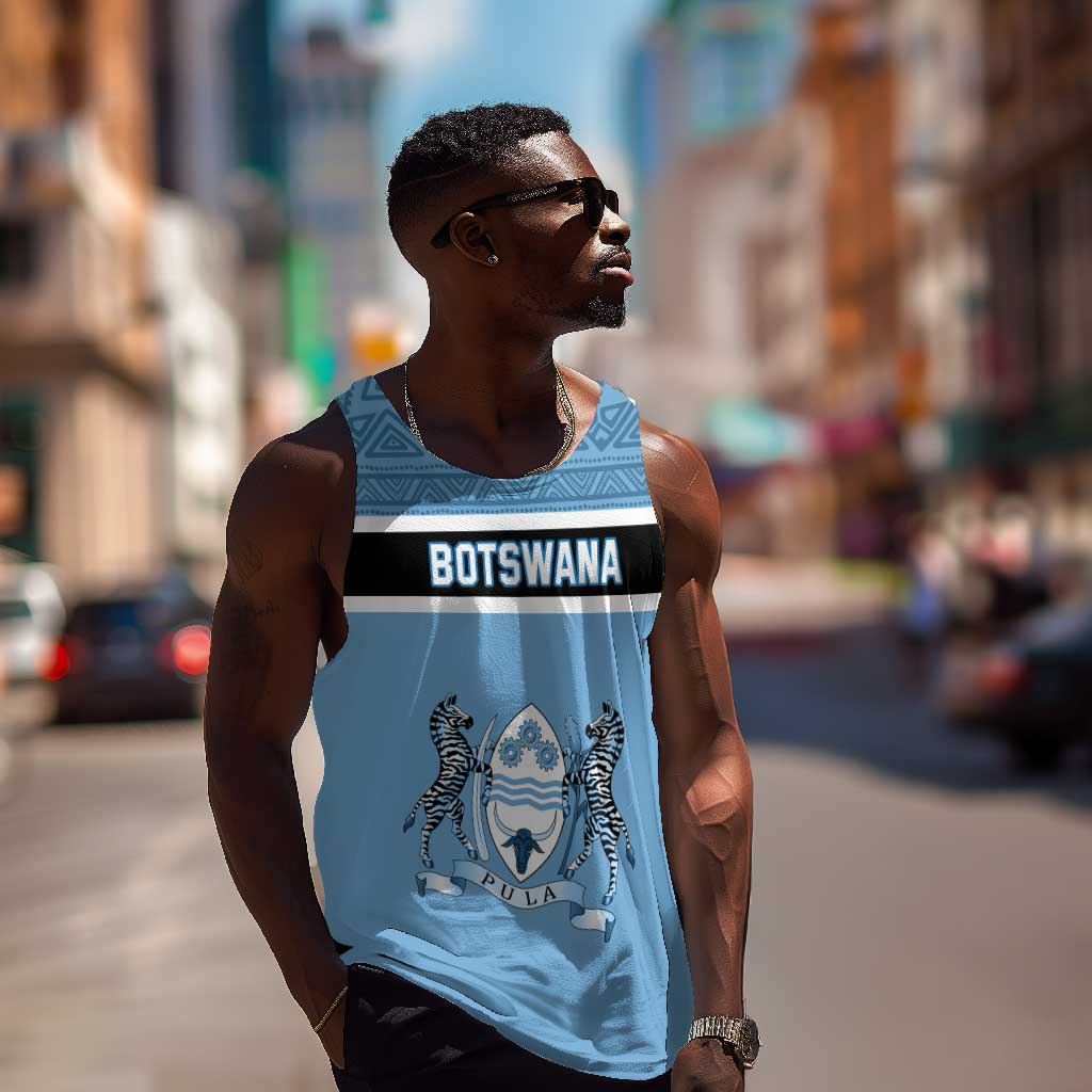 Personalized Botswana Men Tank Top with Tswana Pula and African Pattern LT01