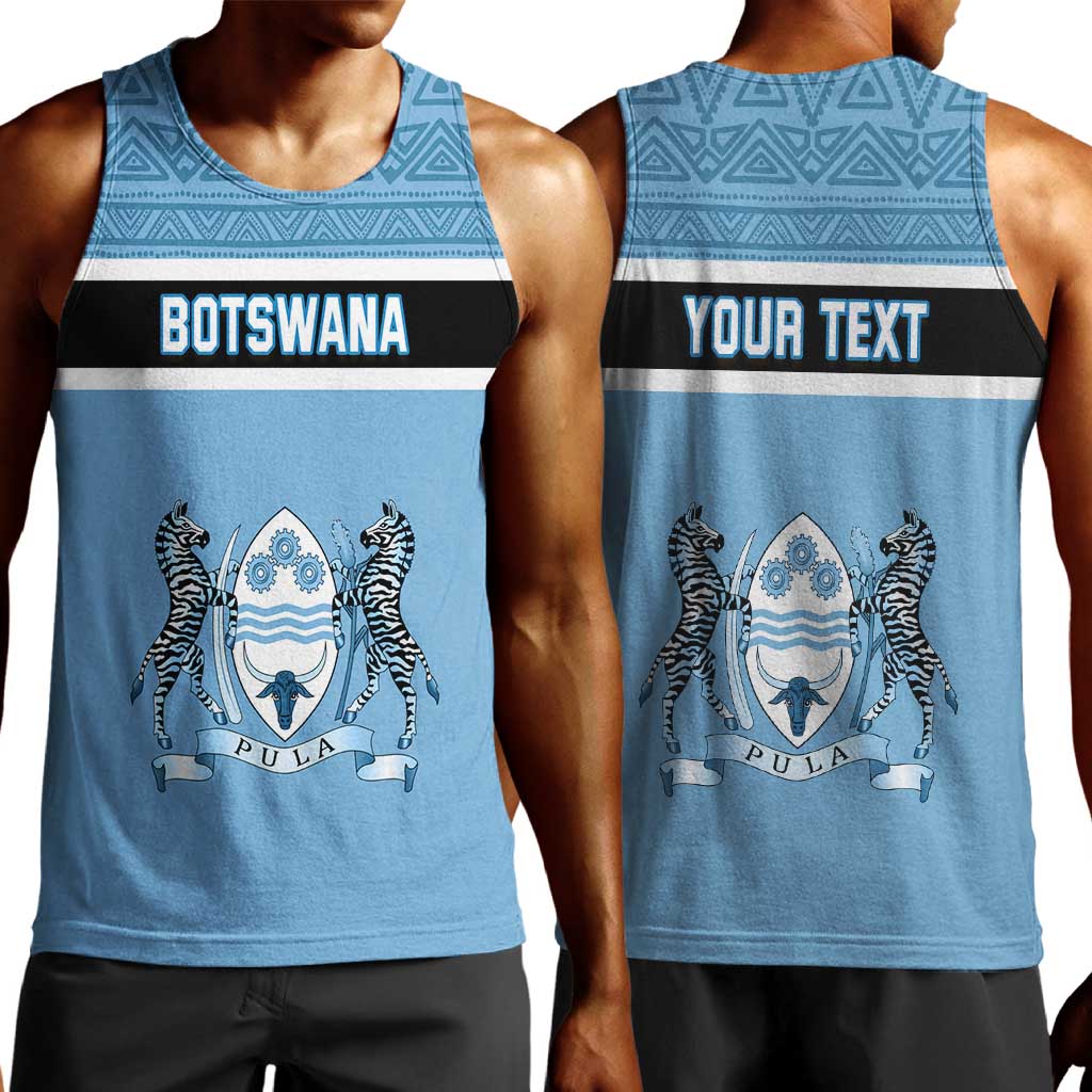 Personalized Botswana Men Tank Top with Tswana Pula and African Pattern LT01