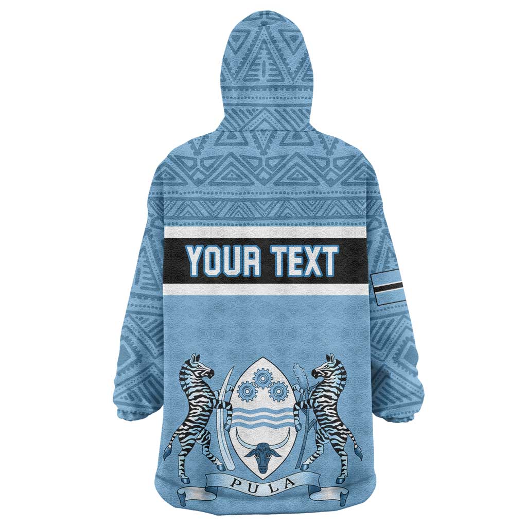 Personalized Botswana Wearable Blanket Hoodie with Tswana Pula and African Pattern LT01