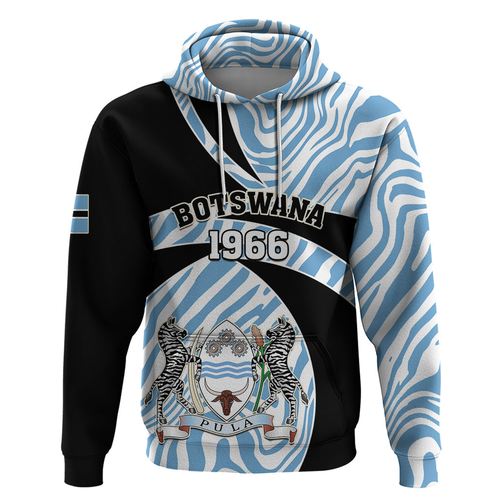 Botswana Independence Day Hoodie Lefatshe la Botswana Zebra Pattern LT01